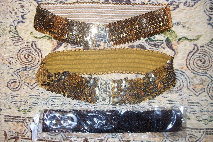 709 Groovy Sequin Stretch GLAM Belt Lot OS  