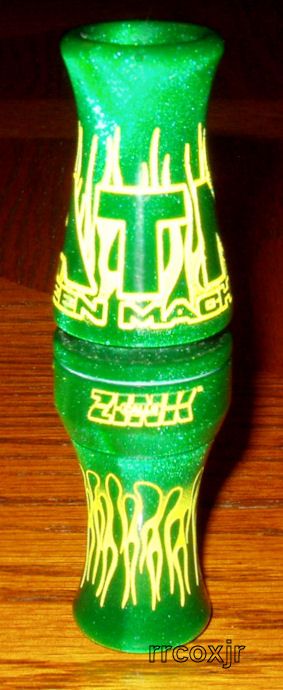 ZINK CALLS ATM GREEN MACHINE ACRYLIC DOUBLE REED DUCK CALL GREEN ENVY 