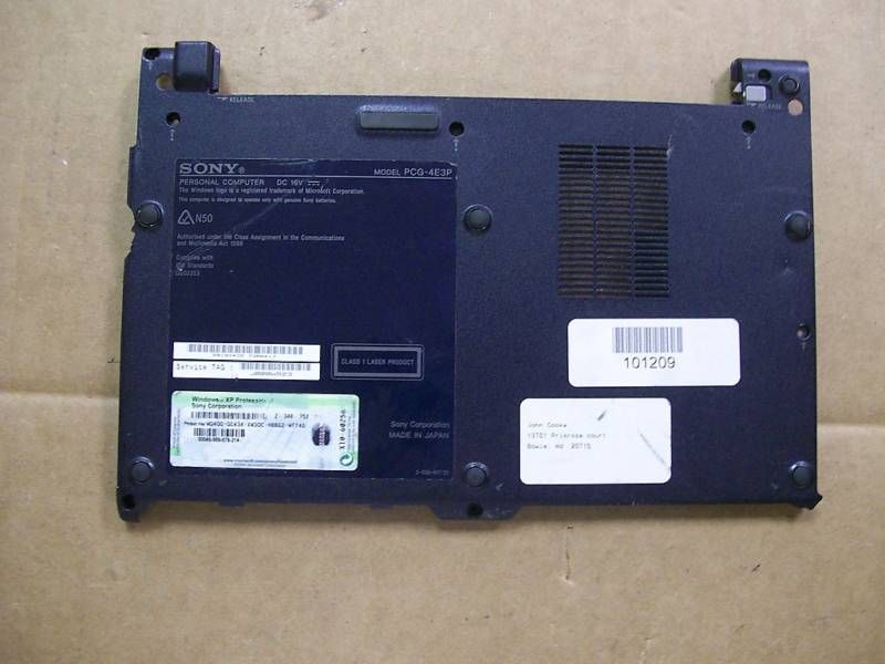 SONY VAIO VGN  T37GP PCG  4E3P BOTTOM BASE COVER CASE  