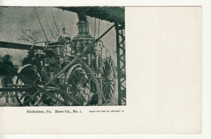 PA NICHOLSON FIRE ENGINE, Hose Co 1 early postcard  