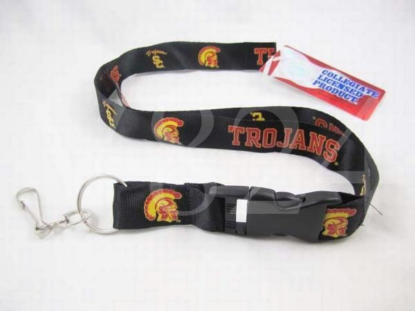 USC TROJANS NCAA CLIP LANYARD KeyChain Key Chain Black  