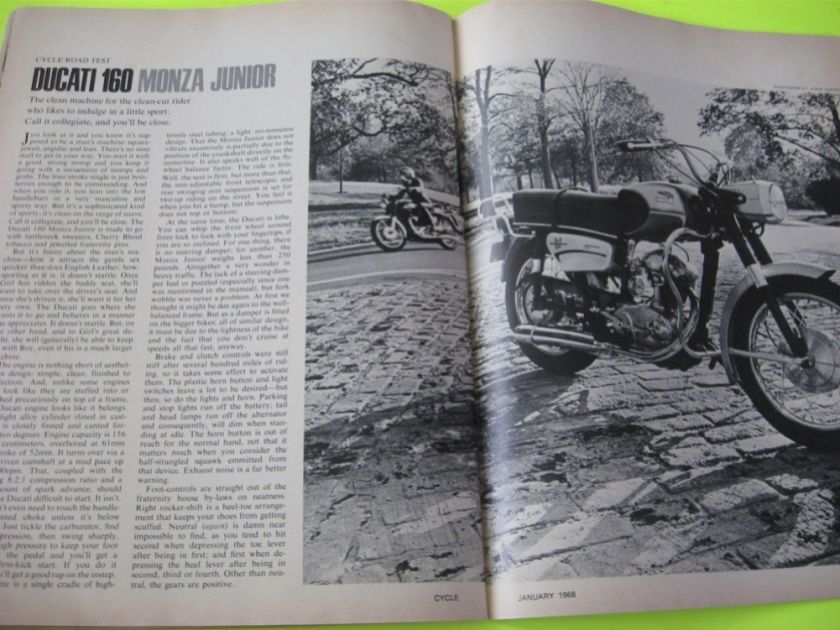 Cycle 1968 Magazine, Harley XLH,Yamaha YDS 5,Ducati 160  