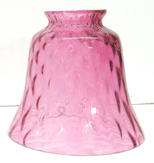 CRANBERRY GLASS DIAMOND BELL LAMP SHADE LIGHT  