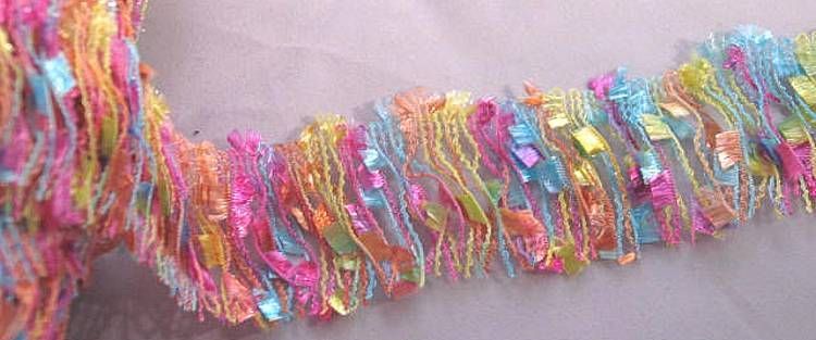 Wide Bright Colors Rayon Fringe   1 yard  