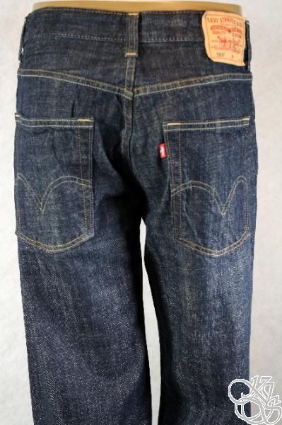 LEVIS JEANS 569 Loose Fit Straight Leg Soft Rinsed Dark Denim Pants 