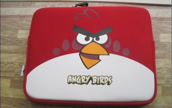 Angry Bird Neoprene Soft Case Sleeve for iPad2 iPad Netbook RED + 2 