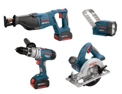 Bosch CLPK40 180 18 Volt Litheon 4 Tool Combo Kit WRNTY  