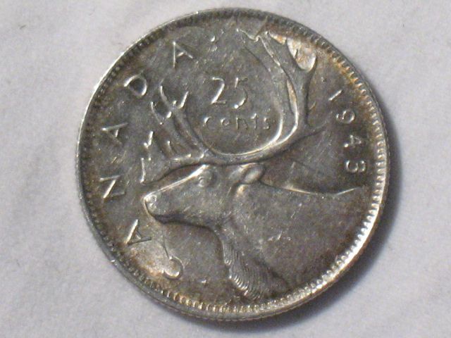 1943 CANADA QUARTER   OLD CANADIAN COIN  