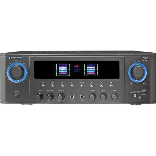 technical pro professional stereo receiver rx35u 45w rms x 2 digital 