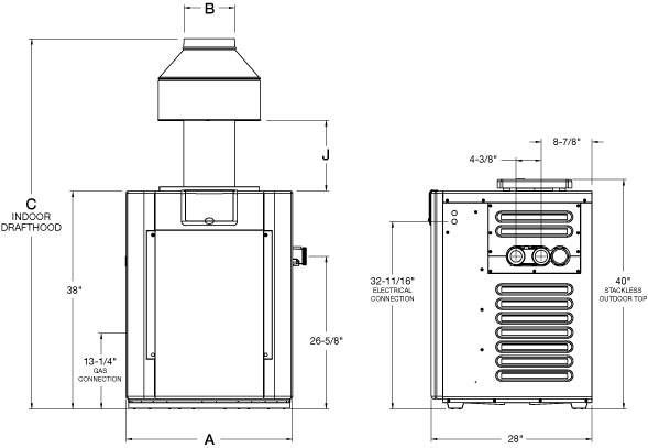 Rheem 266K BTU Swimming Pool Natural Gas Heater 266  