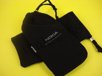 Black Suede Pouch Case Cover for Nokia E52, E63  