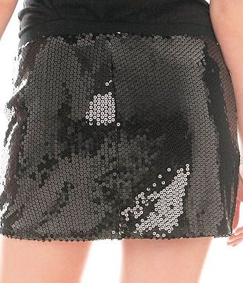 SWEET LOVE~ BLACK GAGA INSPIRED SEQUINED MINI SKIRT M  