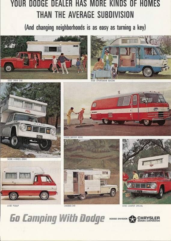 1965 CHRYSLER / DODGE CAMPER Vintage Print Ad RV  