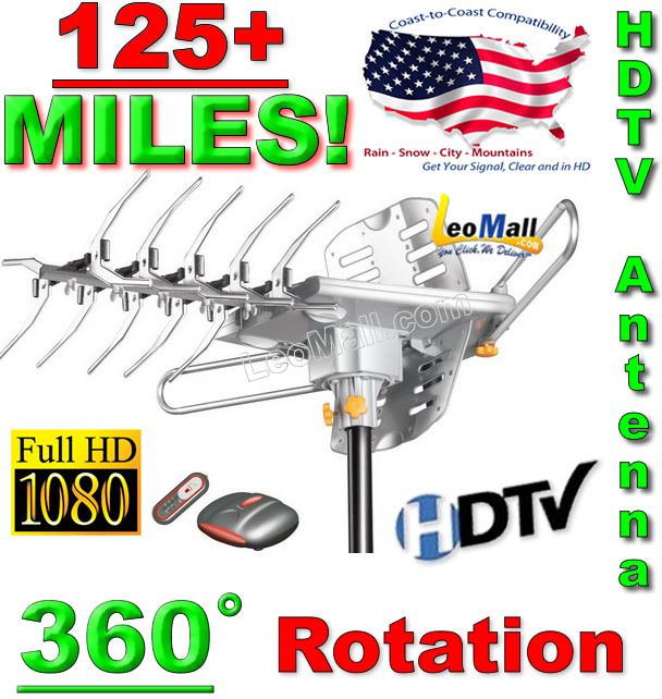 DIGITAL TV ANTENNA HDTV ROTOR CABLE DTV OUTDOOR VHF UHF  