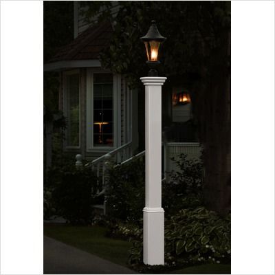 New England Arbors Madison Lamp Post in White VA94429 673995944293 