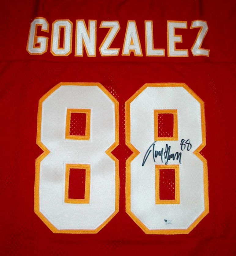 TONY GONZALEZ SIGNED AUTO KC CHIEFS TB JERSEY   GAI  