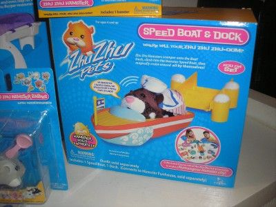 ZHU ZHU PETS LOTHAMSTER BABIES/CARRIER&BLANKET/BABY STROLLER/BOAT 