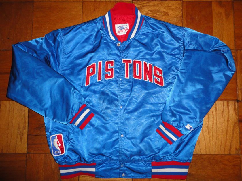   DETROIT PISTONS STARTER SATIN JACKET XXL 2X BAD BOYS EMINEM NBA  