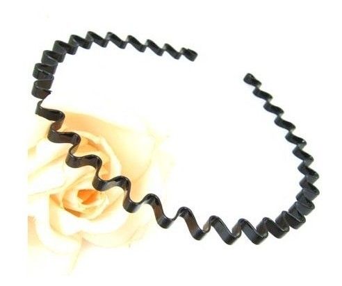 Black Metal sport hoop Wavy Headbands beckham Hair band  