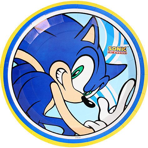 SONIC The Hedgehog Birthday Party Supplies 8 BIG PLATES  