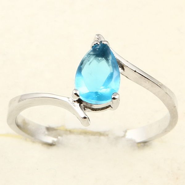 PEAR CUT BLUE TOPAZ *91* RING  