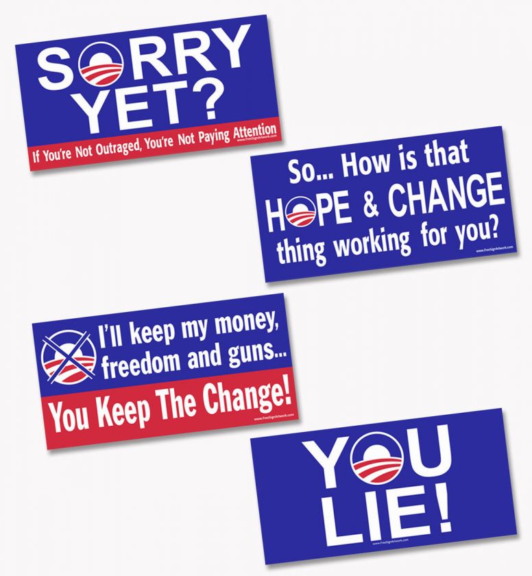 Bumper Stickers ANTI OBAMA (tea party conservative)  