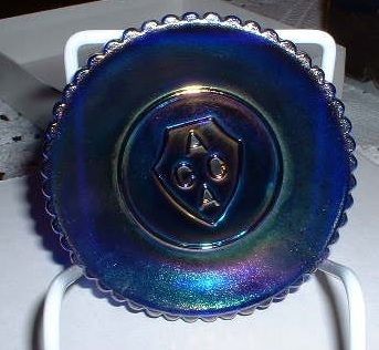 Carnival glass miniatures2 Plates + Vase   ACGA  