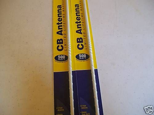 BARJAN 500 WATT 3 FT CB RADIO ANTENNA WHIPS ~WHITE~  