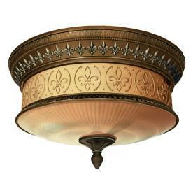 Flush mount Ceiling Light Antique Gold Fleur de Lis 092903258909 