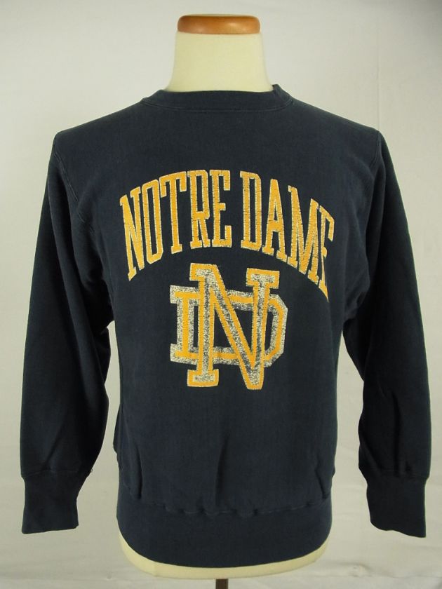 CHAMPION NOTRE DAME Reverse Weave Sweat Shirt Navy M  