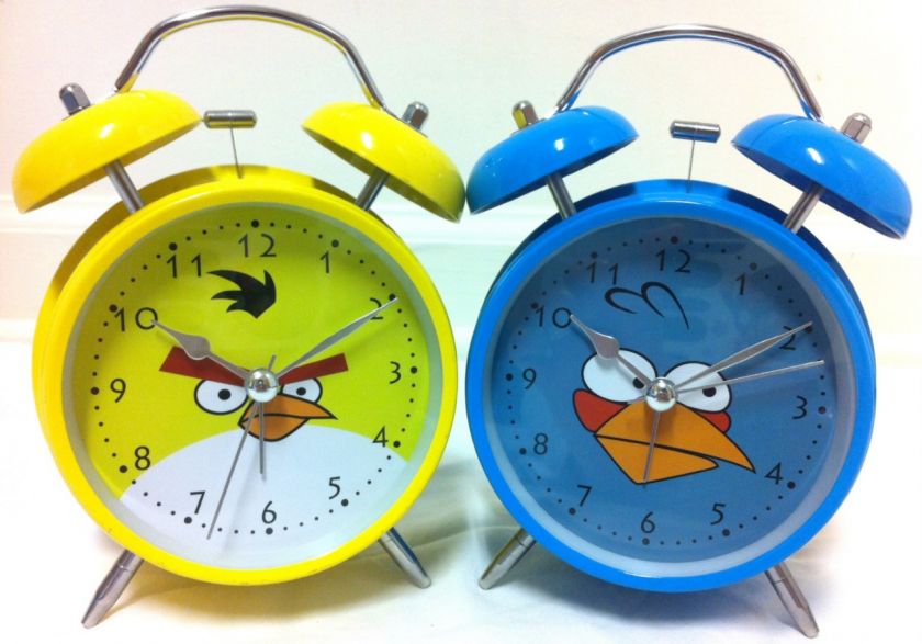 NEW 6 Angry Birds Twin Bell Alarm Clock HIGH QUALITY  