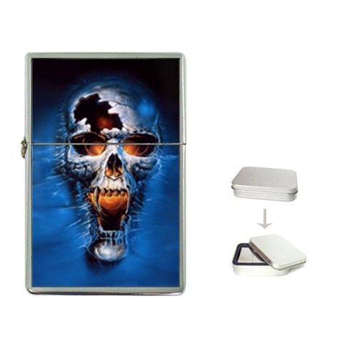 Blue Skull Bones Punk Goth Fantasy Chrome Lighter  