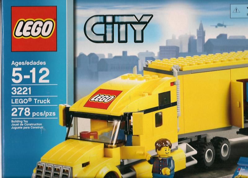 LEGO CITY YELLOW LEGO DELIVERY TRUCK SET #3221 278 PCS  