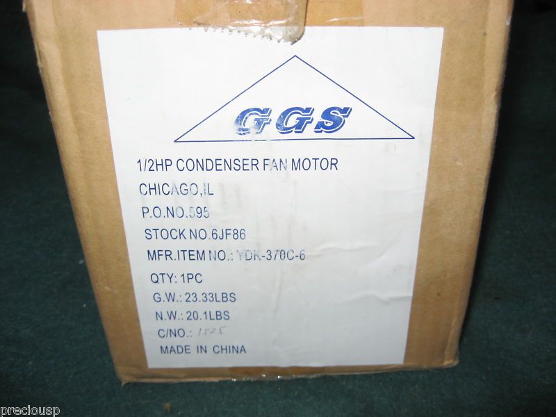 New Power First Dayton Condenser Motor 1/2HP 6JF86  