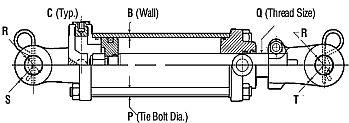 Tie Rod Hydraulic Cylinder 5 x 24  