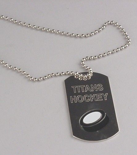   Engraved HOCKEY DOG TAG ID Award Medal Personalized Key Ring or Chain