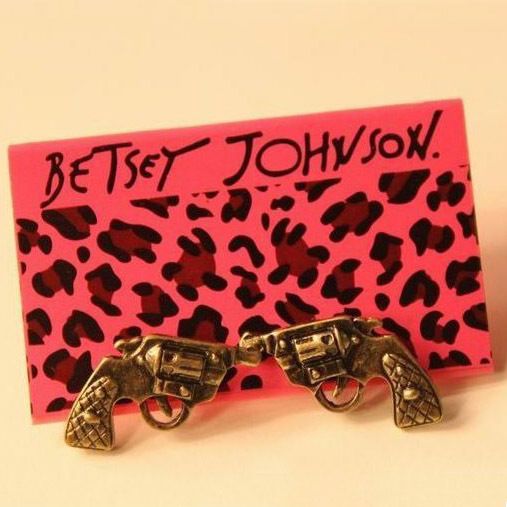 Betsey Johnson Fashion GUN Stud Earrings New  