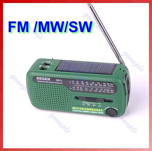 Mini Crank Dynamo Solar FM /MW/SW Emergency World Radio  