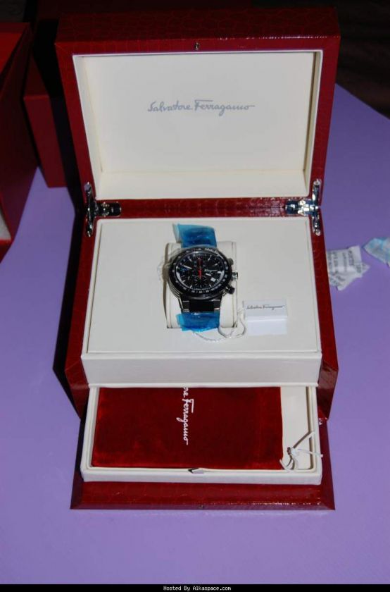   FERRAGAMO F 80 CHRONOGRAPH GMT TITANIUM CERAMIC AUTOMATIC WATCH NEW