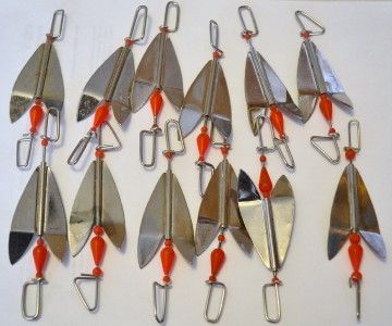 Lot 12 Stainless Steel Spinner Rigs 4 Fishing Tackle Rig  