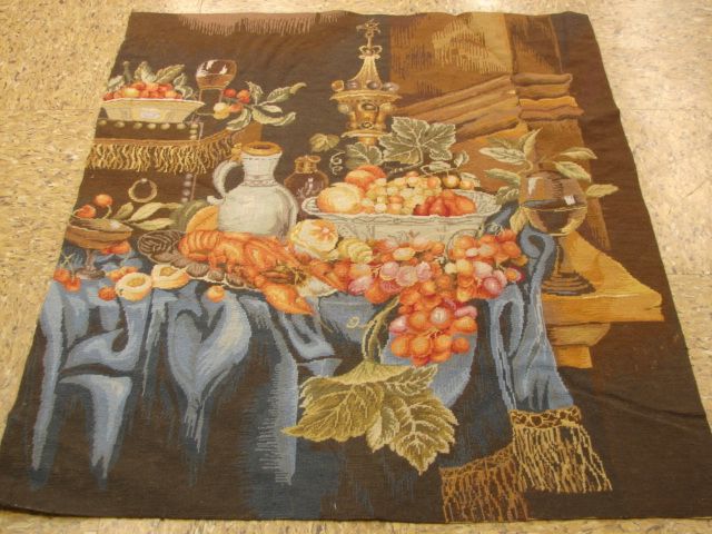 FINE NEEDLE POINT TAPESTRY RUG  LOOM OF FRUIT  