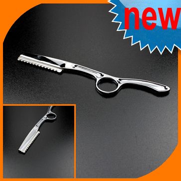 Silver Barber Trimmer Thinning Straight RAZOR Shaving Hair Cut Sharper 