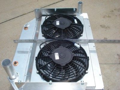   57 Chevy Griffin #CU 03217 02 Aluminum Radiator Crossflow w/Fans & AC