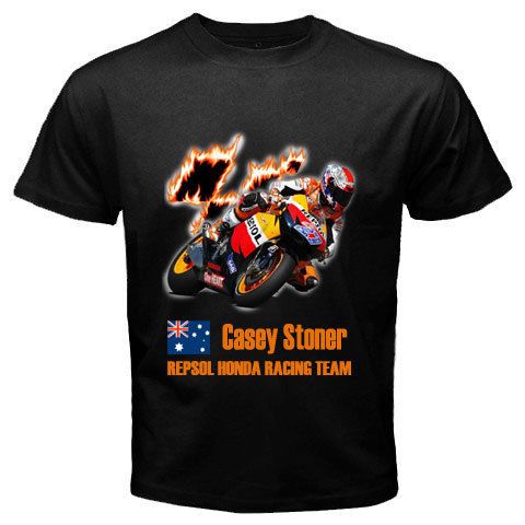 CASEY STONER Repsol Honda Moto GP Black T shirt S 2XL  