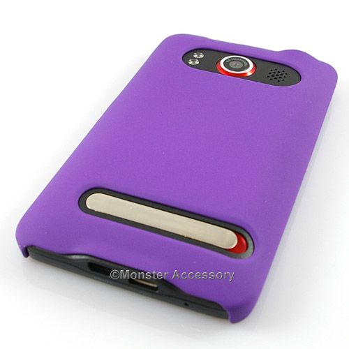 PURPLE Rubberized Hard Case HTC EVO 4G Accessory Sprint  