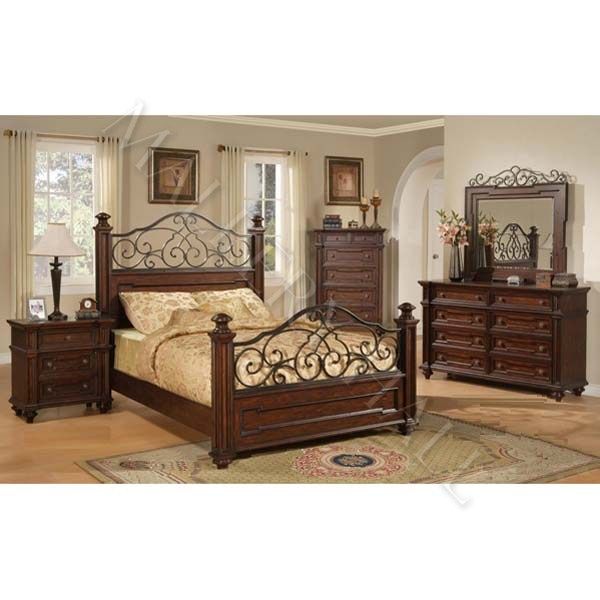 Beautiful Wrought Iron King Bedroom set from Solid Poplar    Your 