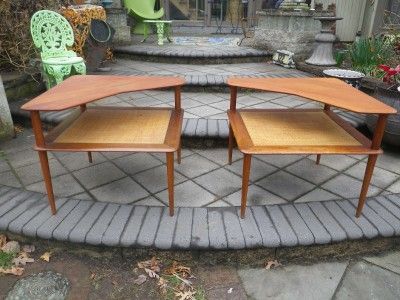 DANISH HVIDT TEAK CORNER TABLE J. STUART FRANCE+SONS  