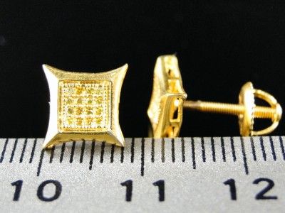 MENS/LADIES FULL CANARY KITE 8MM DIAMOND STUD EARRINGS  