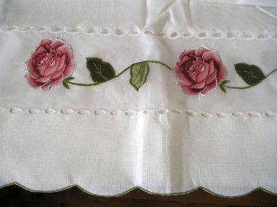 Applique Rambling Rose Tier and Swag Curtains Set  