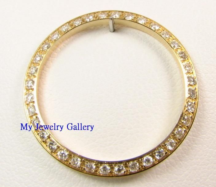 18K YELLOW GOLD DIAMOND BEZEL FOR LADIES ROLEX WATCH  